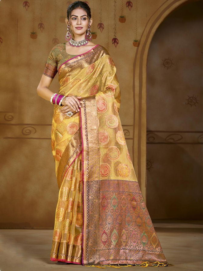 Chandani Vol 3 By Bunawat Organza Wedding Wear Sarees Exporters In India